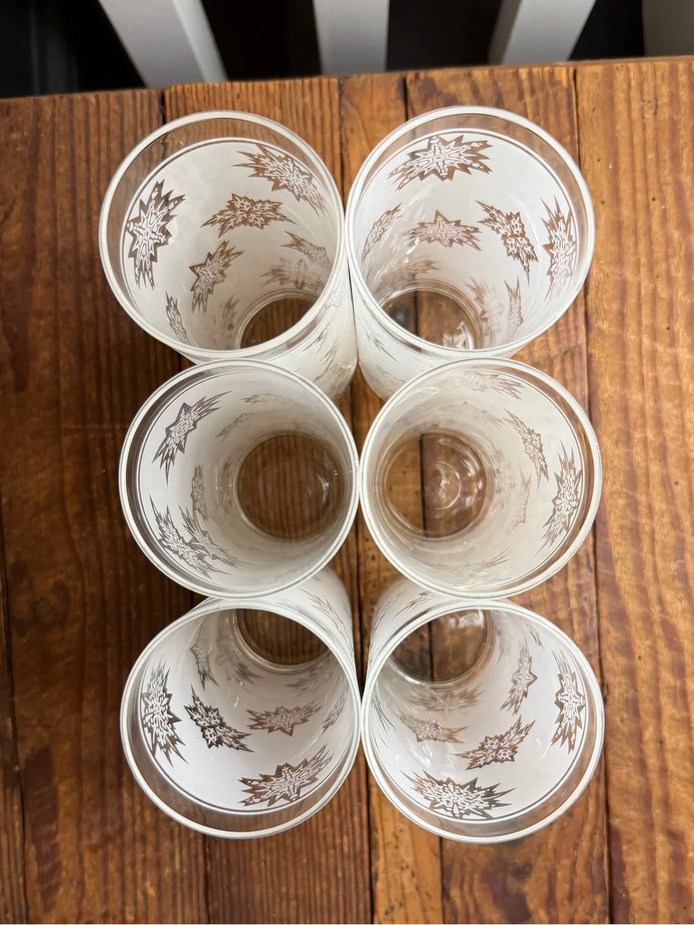 Set of (6) vintage MCM Federal Glass frosted 